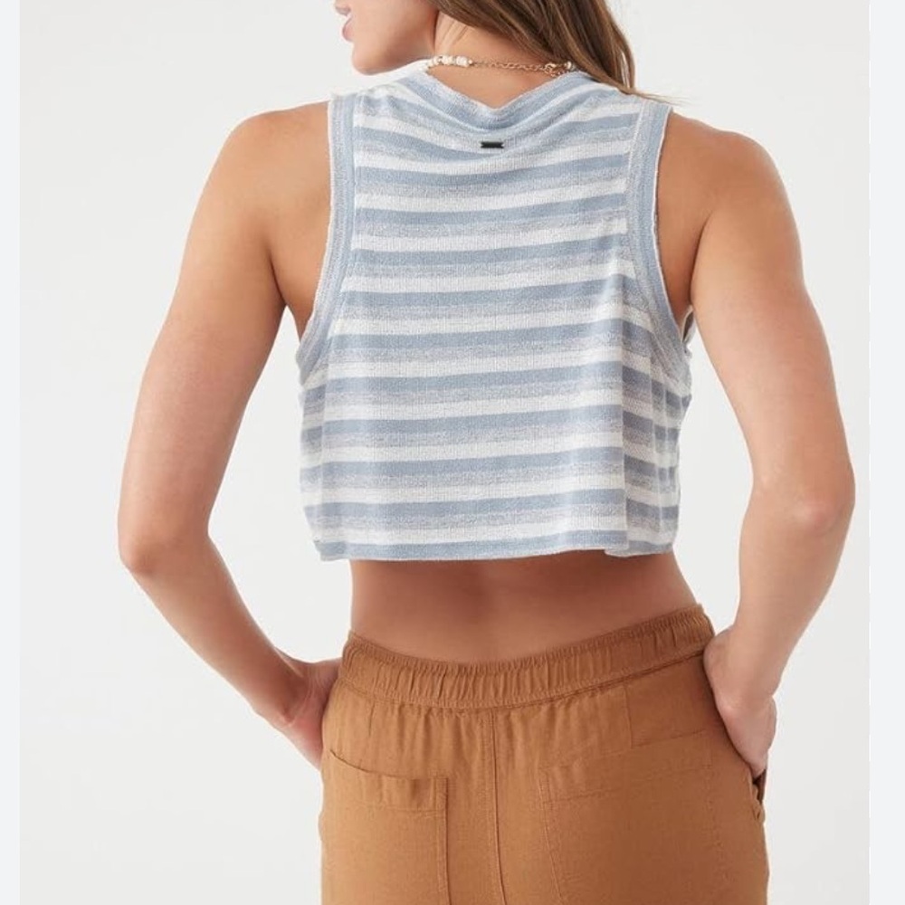 O'NEILL Women's Knit Button Front Crop Tank Top - Picture 2 of 4